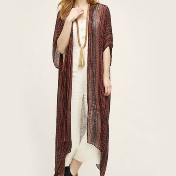 Anthropologie Roffe Beach Cover-Up Duster Tribal Print - Picture 1 of 9